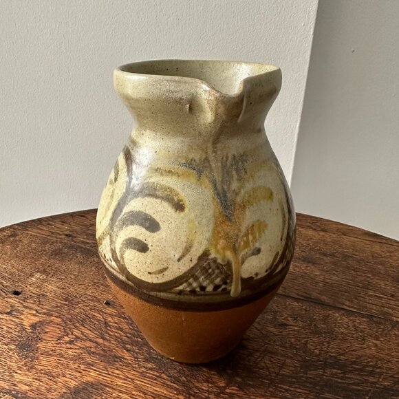 Large Stoneware Art Pottery Pitcher stamped Crown Works Pottery made in London - Picture 6 of 7